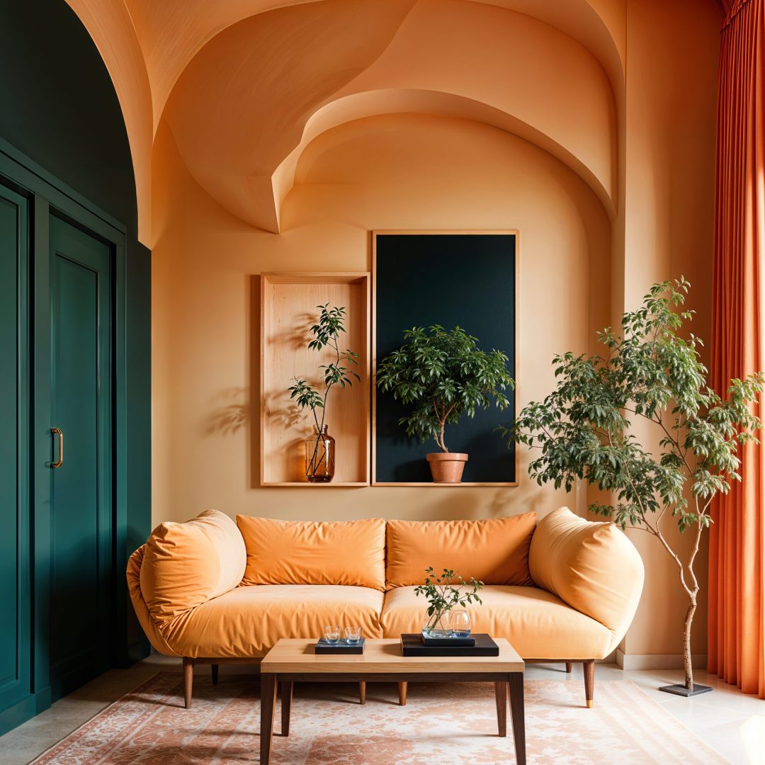 colorful pastel minimal interior design